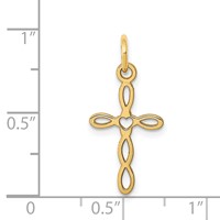 14K Loop with Center Heart Cross Charm view 3