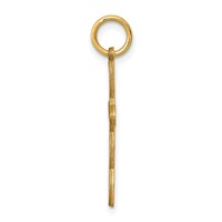 14K Yellow Gold Loop Pendant with Center Heart Cross view 2
