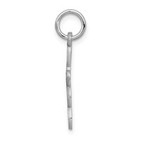 14K White Gold Loop Charm with Center Heart Cross view 2