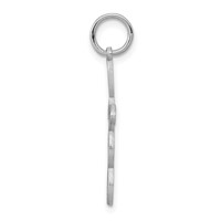 14K White Gold Loop Charm with Center Heart Cross view 2