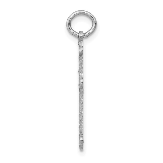 14K White Gold Laser Designed Cross Pendant