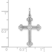 14K White Gold Laser Designed Cross Pendant view 3
