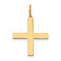 14K Yellow Gold Laser Designed Greek Cross Charm view 1