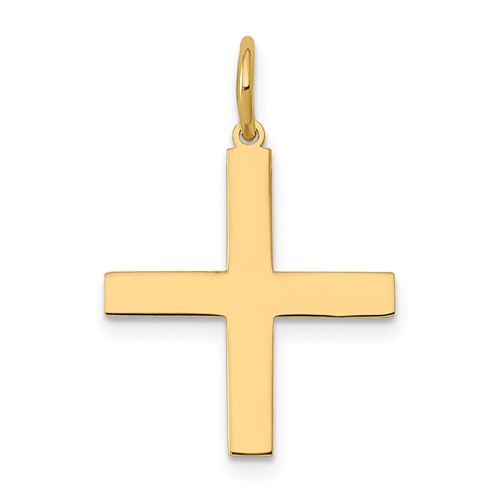 14K Yellow Gold Laser Designed Greek Cross Charm