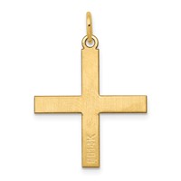 14K Yellow Gold Laser Designed Greek Cross Pendant view 4