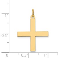 14K Yellow Gold Laser Designed Greek Cross Pendant view 3