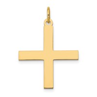 14K Yellow Gold Laser Designed Greek Cross Pendant view 1