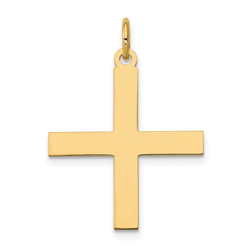 14K Yellow Gold Laser Designed Greek Cross Pendant