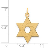 14K Yellow Gold Laser Designed Star of David Pendant view 3