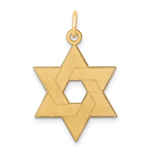 14K Yellow Gold Laser Designed Star of David Pendant