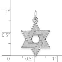 14K White Gold Laser Designed Star of David Pendant view 3