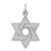 14K White Gold Laser Designed Star of David Pendant view 1