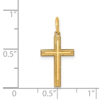 14K Yellow Gold Laser Designed Cross Charm view 3
