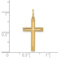14K Yellow Gold Laser Designed Cross Pendant view 3