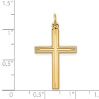 14K Yellow Gold Laser Designed Cross Pendant view 3