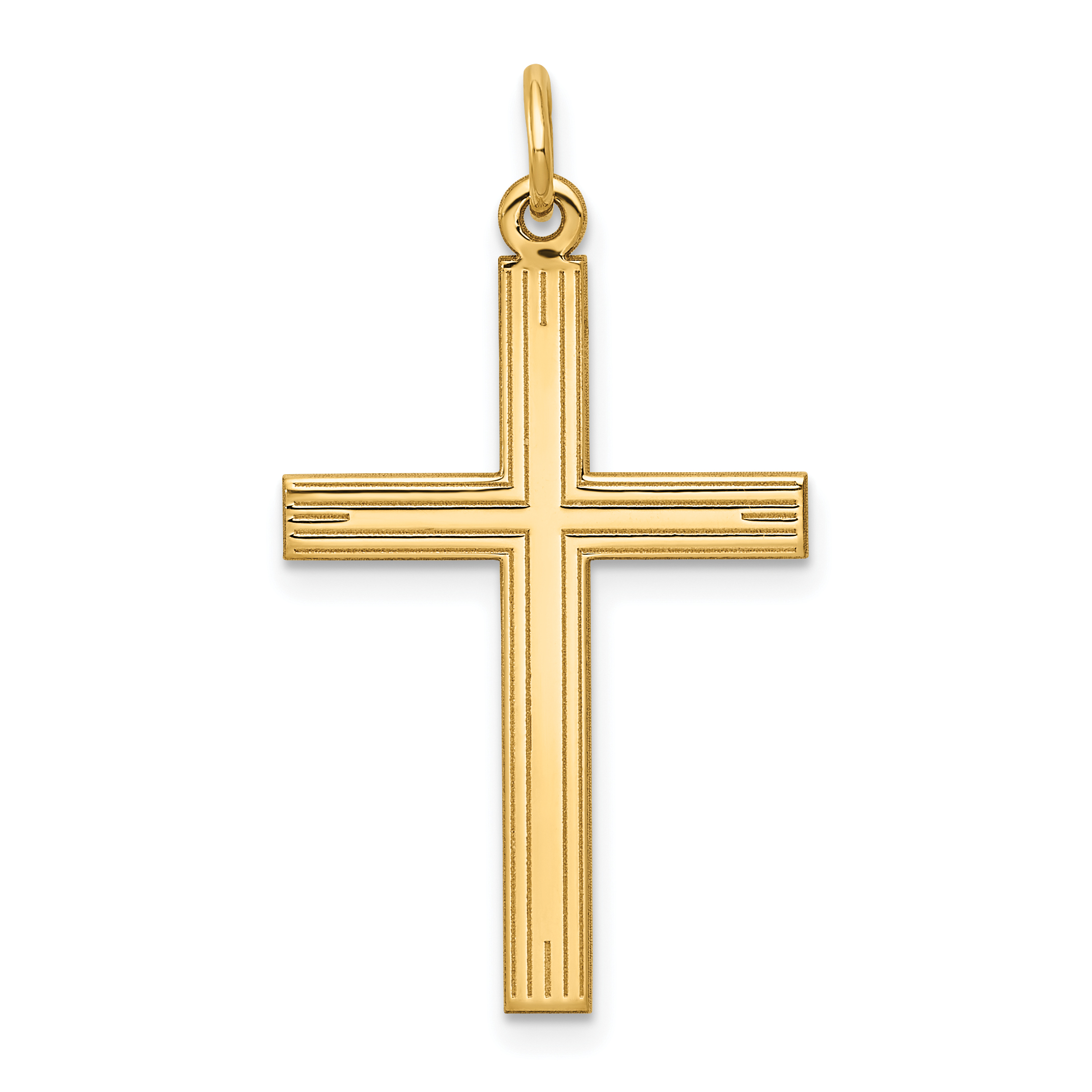 14K Laser Designed Cross Pendant (XR994)