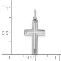 14K White Gold Laser Designed Cross Pendant view 3