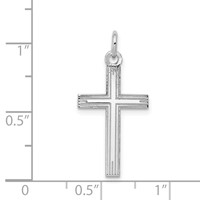 14K White Gold Laser Designed Cross Pendant view 3
