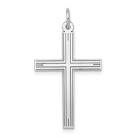 14K White Gold Laser Designed Cross Pendant view 1