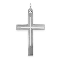 14K White Gold Laser Designed Cross Pendant view 1