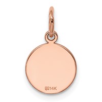 14K Rose Gold Plain .009 Gauge Round Engraveable 10mm Disc Charm view 3