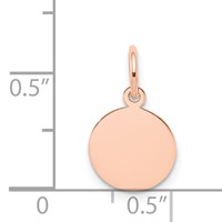 14K Rose Gold Plain .009 Gauge Round Engraveable 10mm Disc Charm view 4
