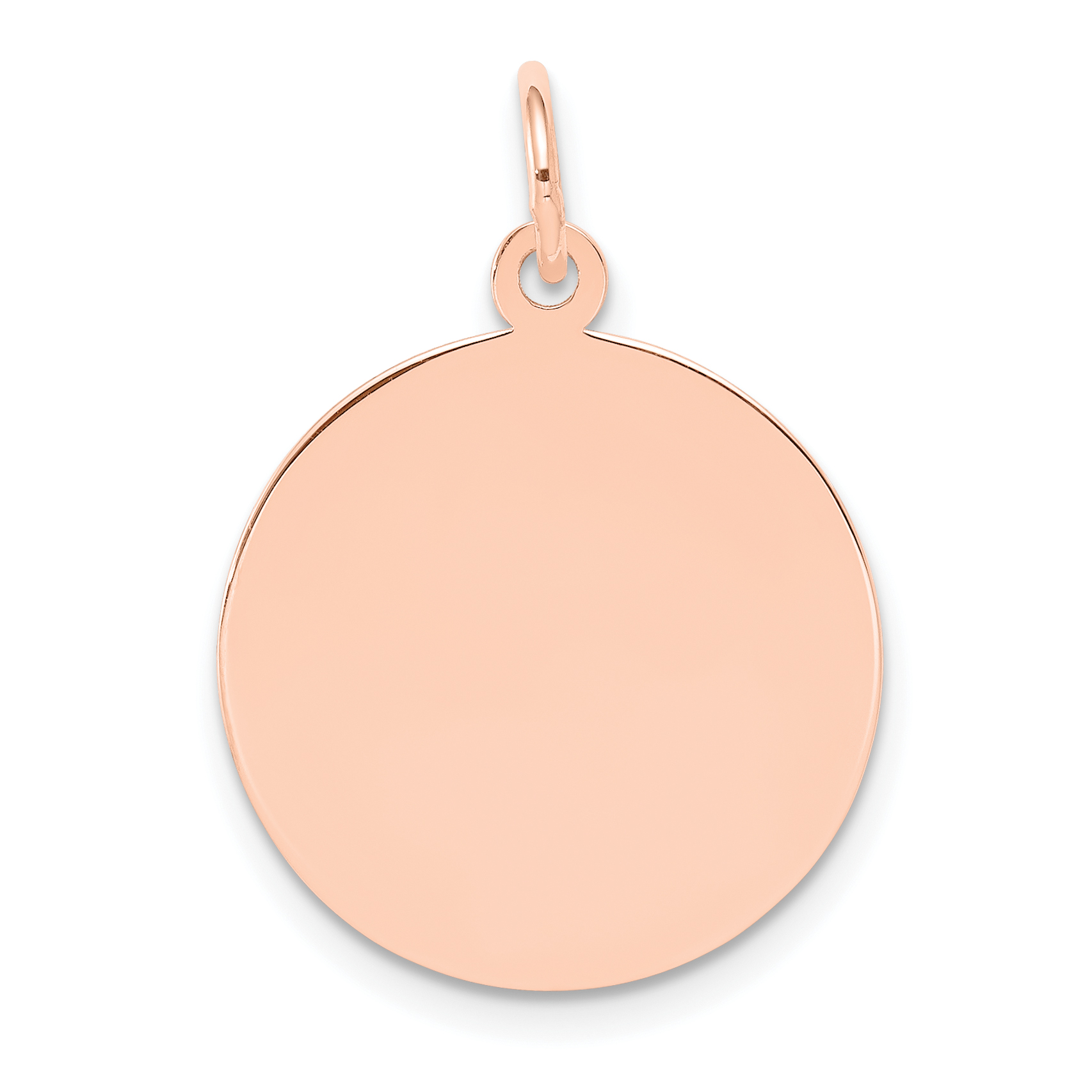 14k Rose Gold Plain .009 Gauge Circular Engraveable Disc Charm (XRM136/09)
