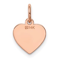14K Rose Gold Plain.011 Gauge Engraveable Heart 11x 9mm Disc Charm view 3