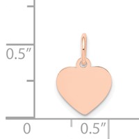 14K Rose Gold Plain.011 Gauge Engraveable Heart 11x 9mm Disc Charm view 4