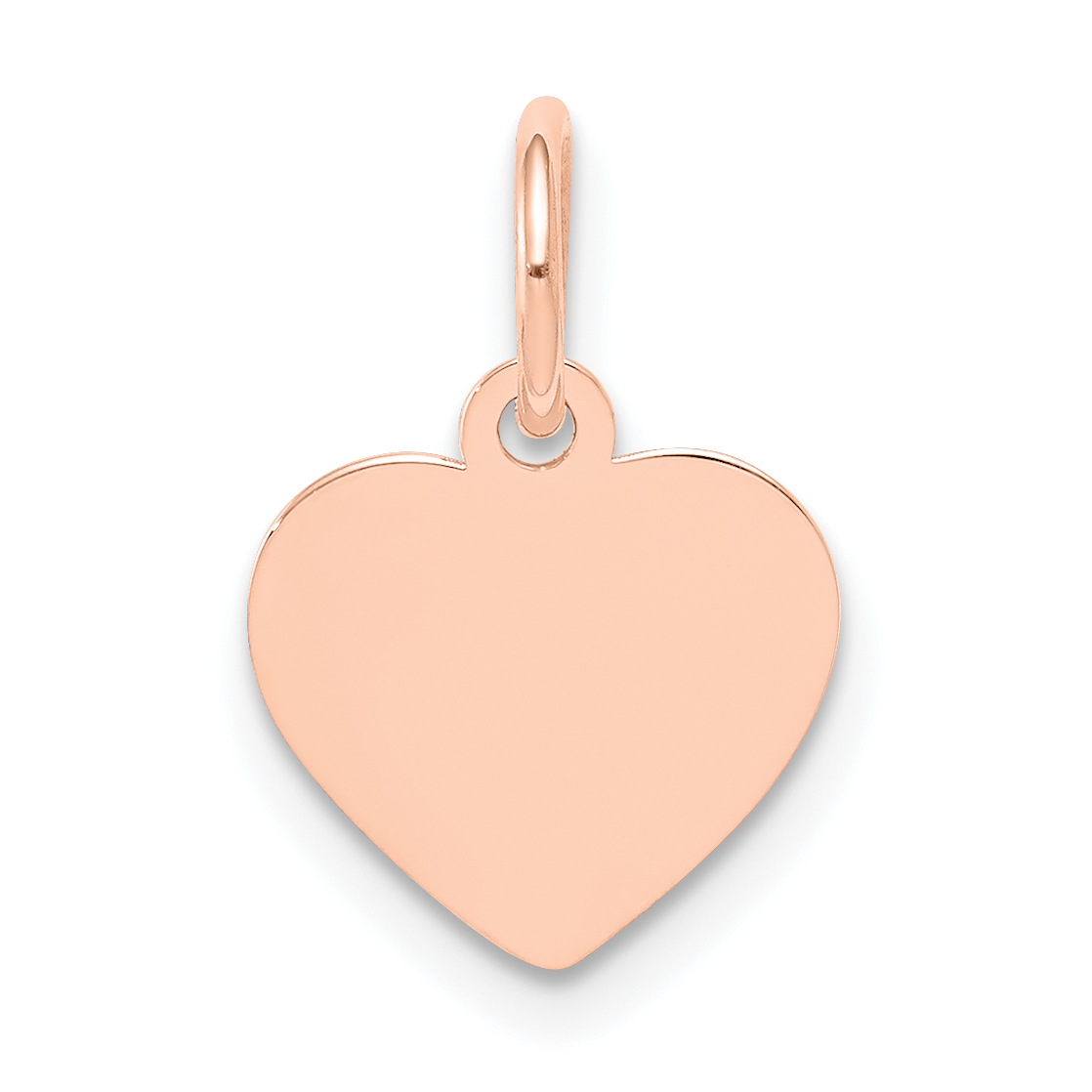 14k Rose Gold Plain .011 Gauge Engraveable Heart Disc Charm (XRM193/11)