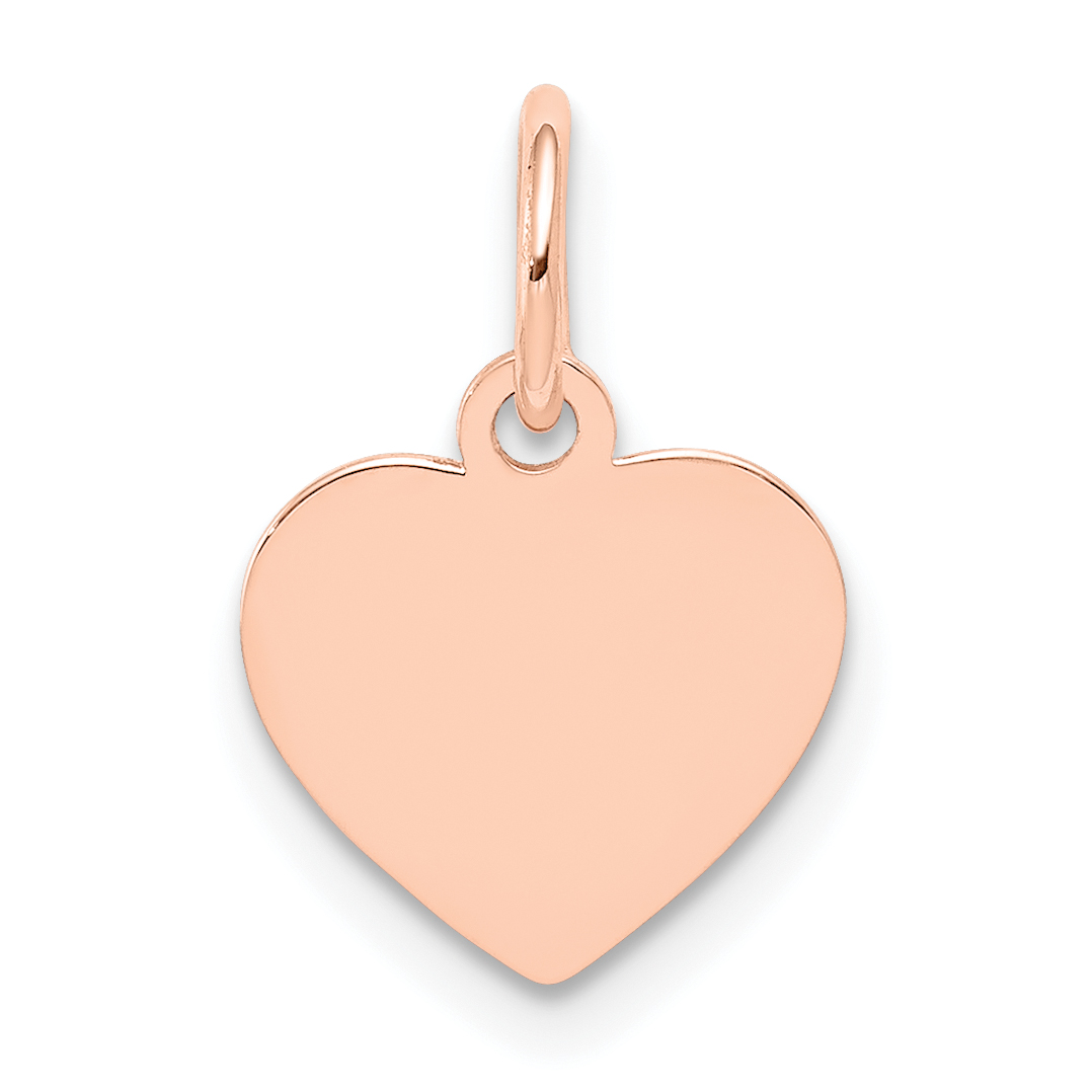 14k Rose Gold Plain .013 Gauge Engraveable Heart Disc Charm (XRM194/13)