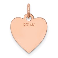 14K Rose Gold Plain.018 Gauge Engraveable Heart 15x 14mm Disc Charm view 3