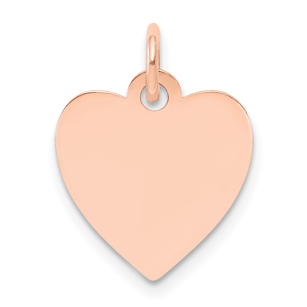 14k Rose Gold Plain .011 Gauge Engraveable Heart Disc Charm (XRM195/11)