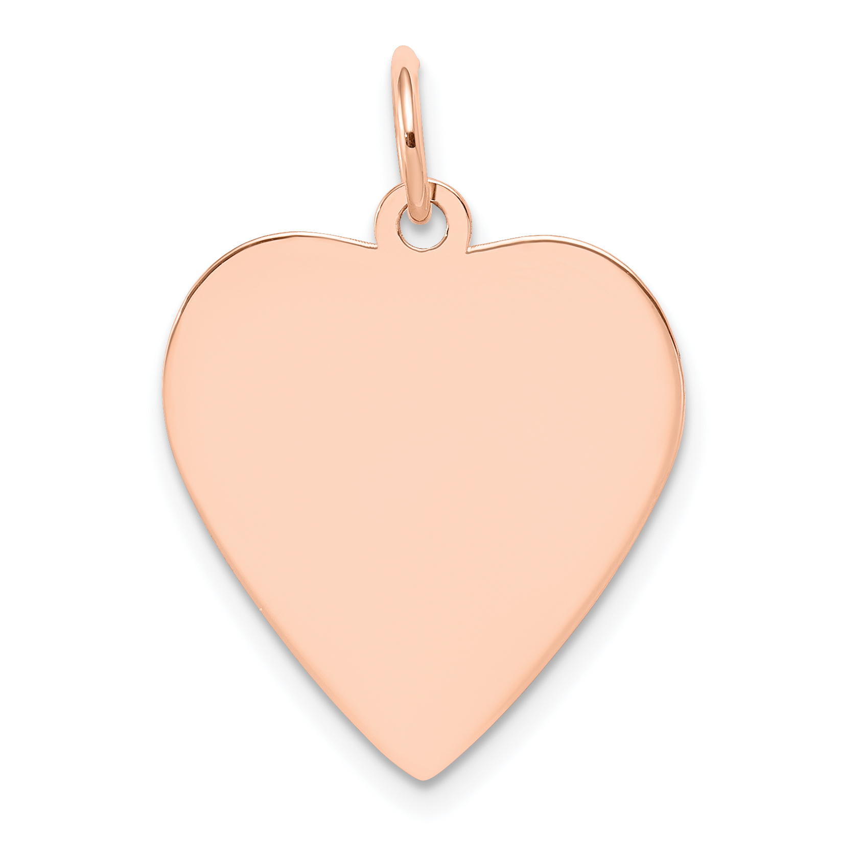 14k Rose Gold Plain .013 Gauge Engraveable Heart Disc Charm (XRM196/13)