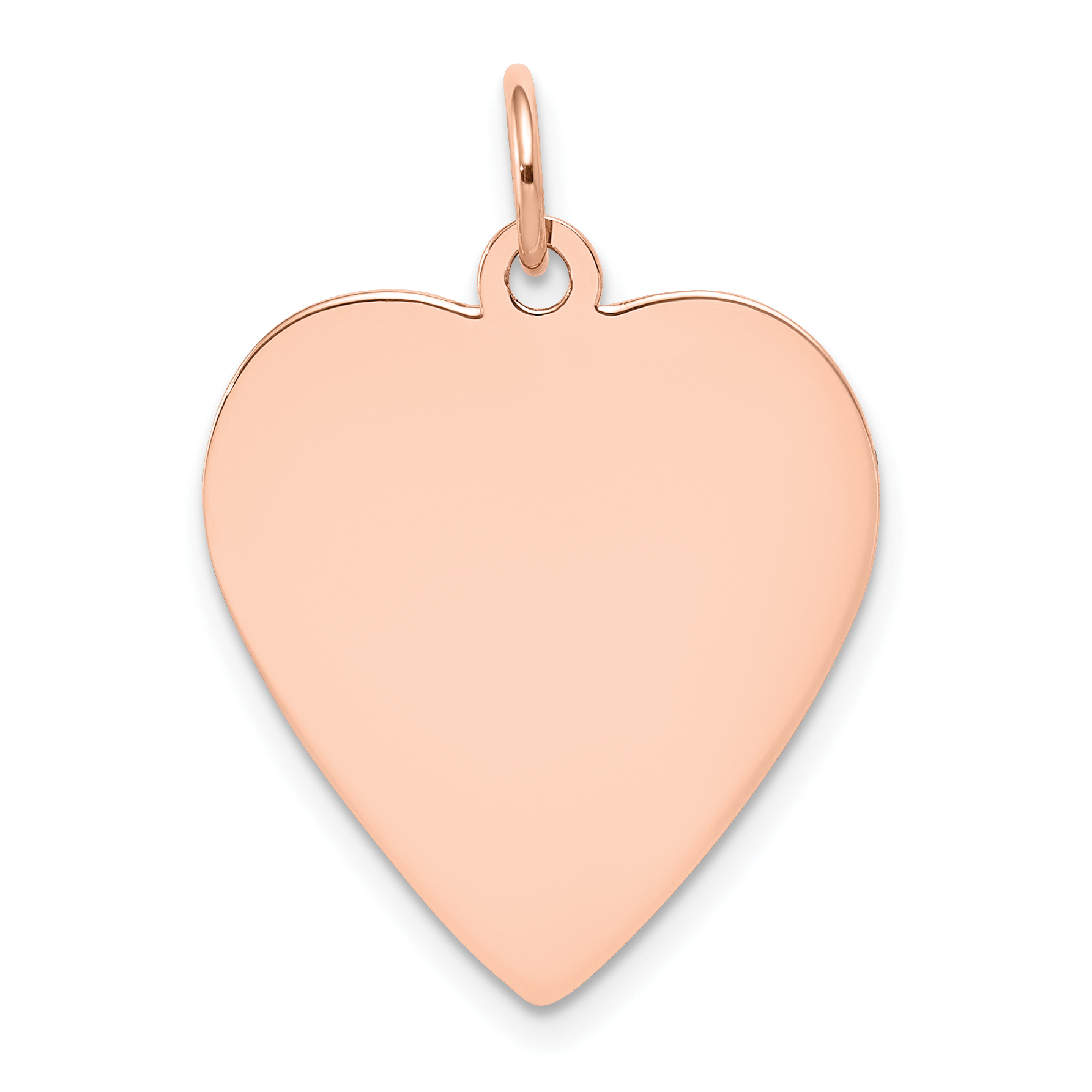 14k Rose Gold Plain .018 Gauge Engraveable Heart Disc Charm (XRM197/18)