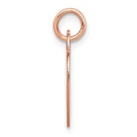 14K Rose Gold Plain.027 Gauge Medium Engraveable Heart 19x 15mm Disc Charm view 2