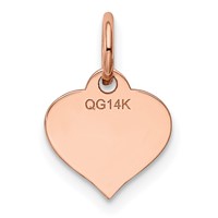 14K Rose Gold Plain.018 Gauge Engravable Heart 10mm Disc Charm view 3