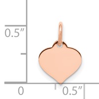 14K Rose Gold Plain.018 Gauge Engravable Heart 10mm Disc Charm view 4