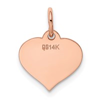 14K Rose Gold Plain.018 Gauge Engravable Heart 14x 12mm Disc Charm view 3