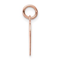 14K Rose Gold Plain.018 Gauge Engravable Heart 15x 14mm Disc Charm view 2