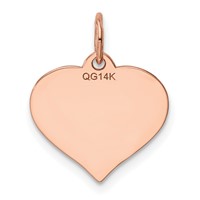 14K Rose Gold Plain.018 Gauge Engravable Heart 15x 14mm Disc Charm view 3