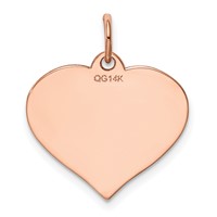 14K Rose Gold Plain.018 Gauge Engravable Heart 19x 18mm Disc Charm view 3