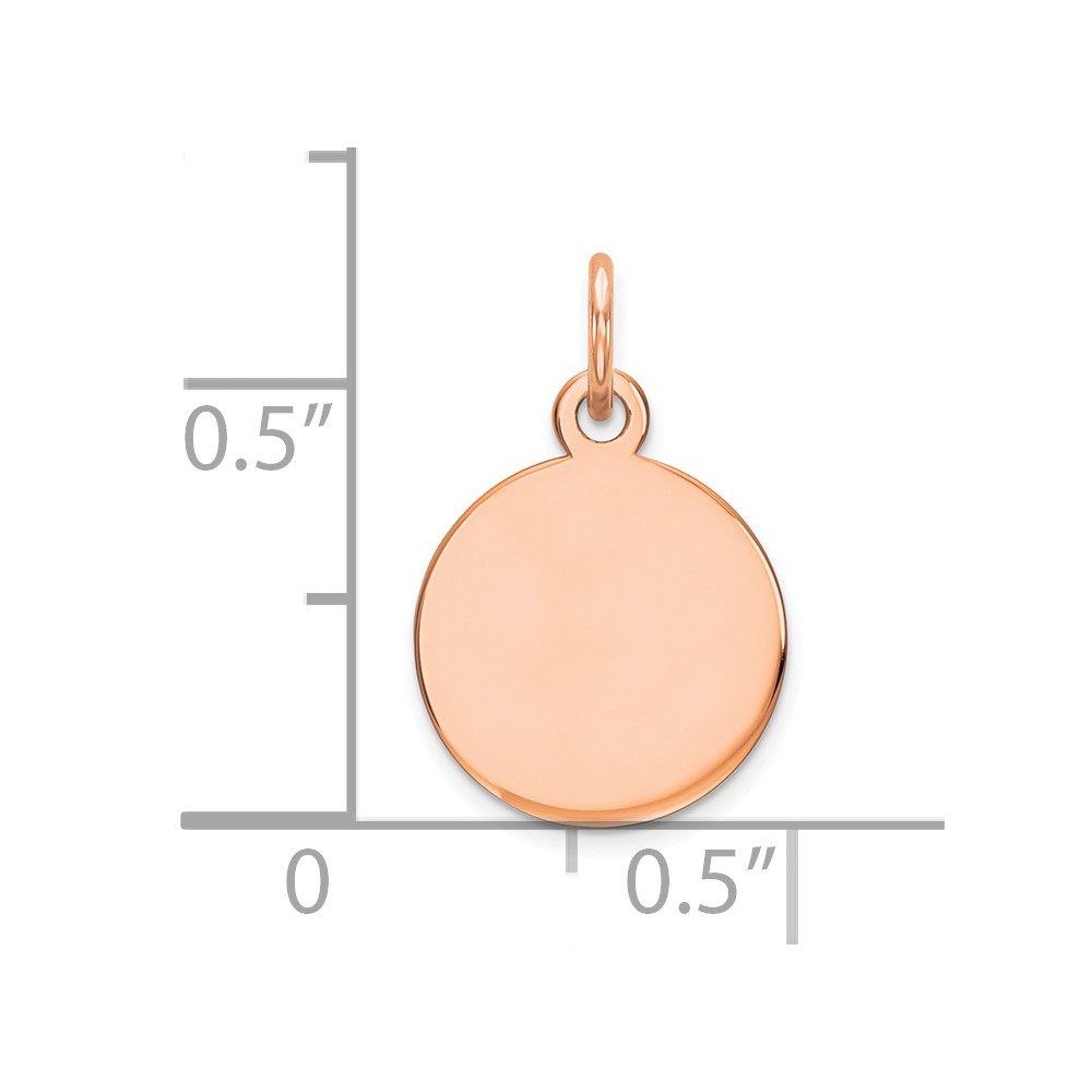 14K Rose Gold Round Disc Charm (XRM537/35)