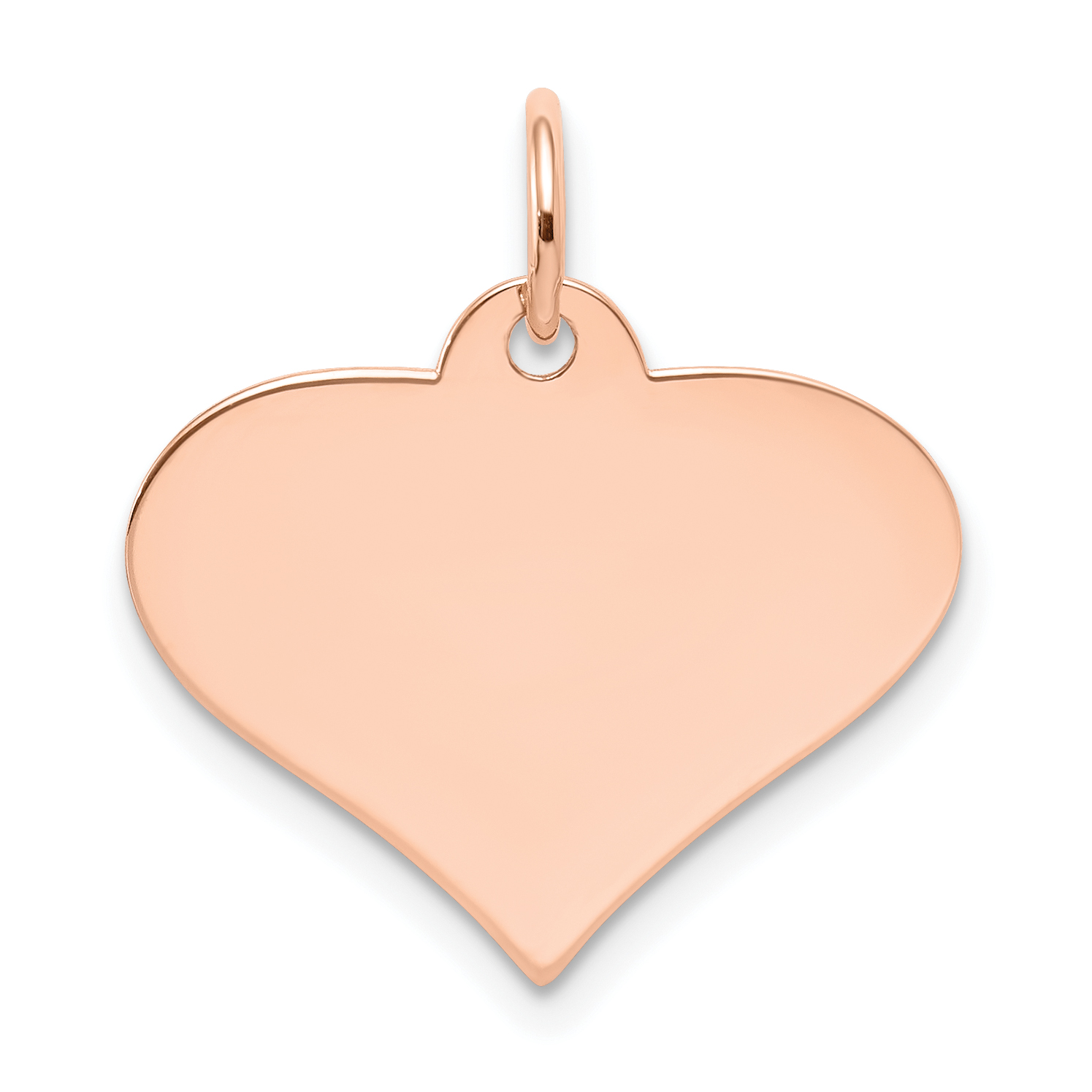 14k Rose Gold Plain .018 Gauge Engraveable Heart Disc Charm (XRM568/18)