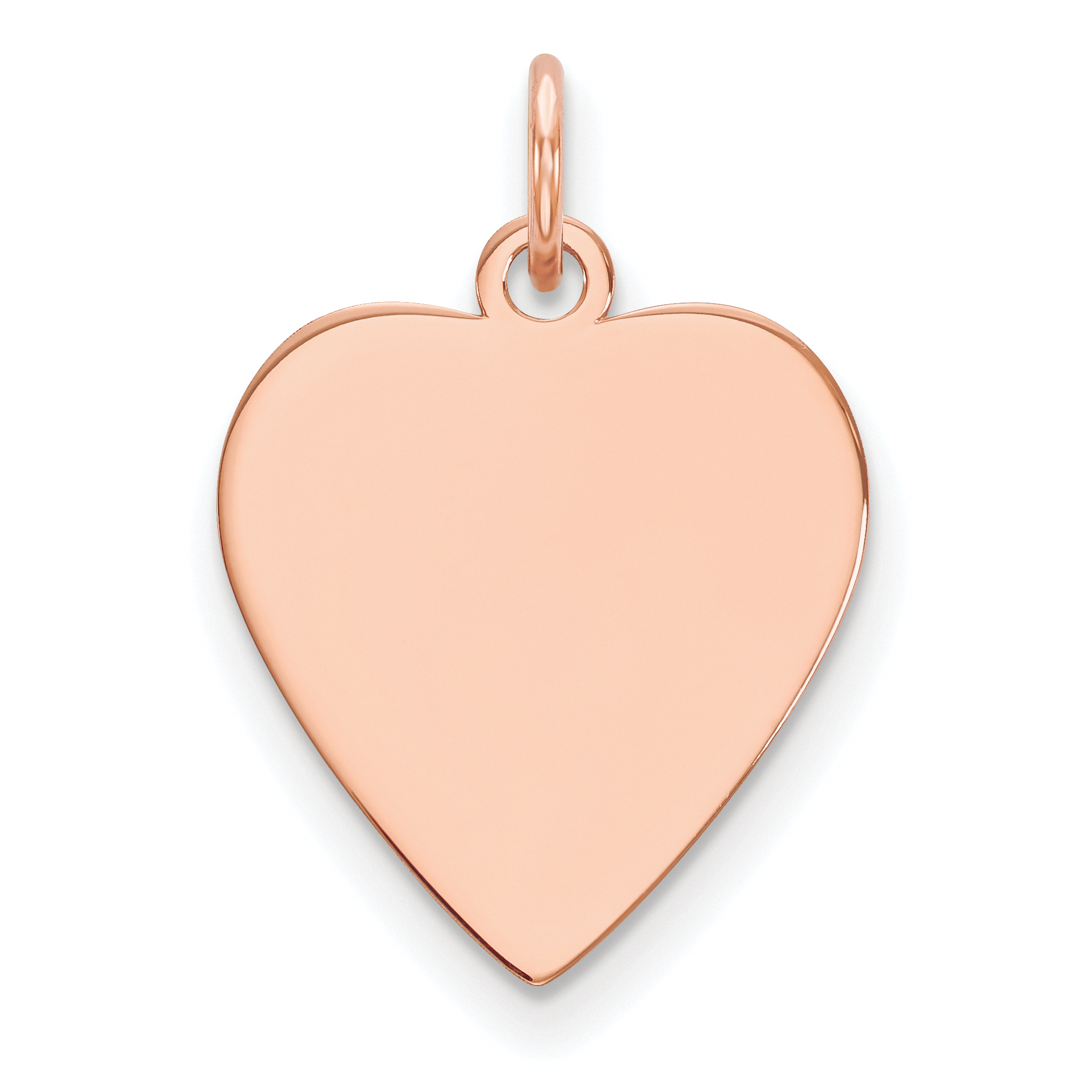 14k Rose Gold Plain .011 Gauge Heart Engravable Disc Charm (XRM622/11)