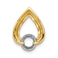 14K Yellow Gold Holds 4.4mm Stone Teardrop Chain Slide Mounting view 4