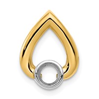 14K Yellow Gold Holds 4.4mm Stone Teardrop Chain Slide Mounting view 5
