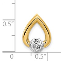 14K Yellow Gold Holds 4.4mm Stone Teardrop Chain Slide Mounting view 3