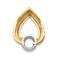 14K Yellow Gold Holds 5mm Stone Teardrop Chain Slide Mounting view 4
