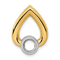 14K Yellow Gold Holds 5mm Stone Teardrop Chain Slide Mounting view 5